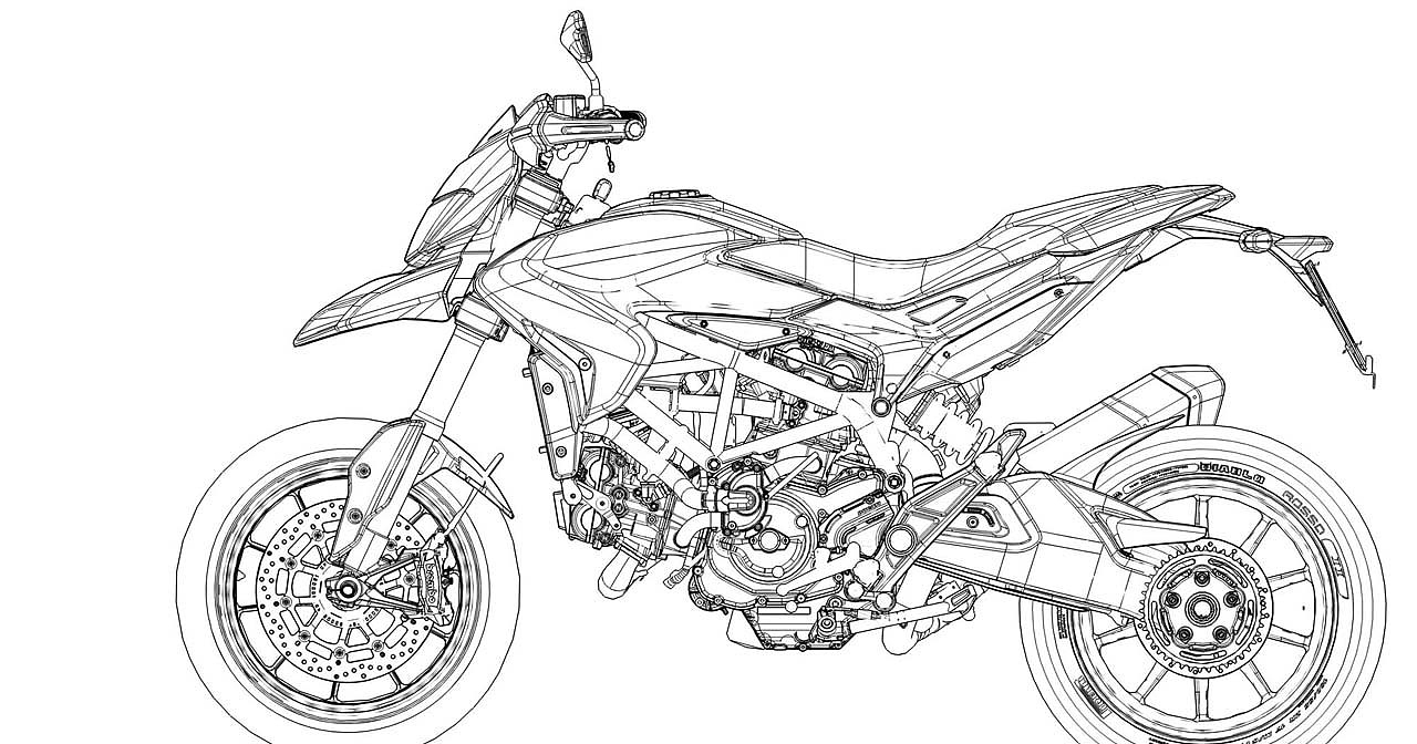 Industrial hand drawing，Ducati，Super mobile，motorcycle，