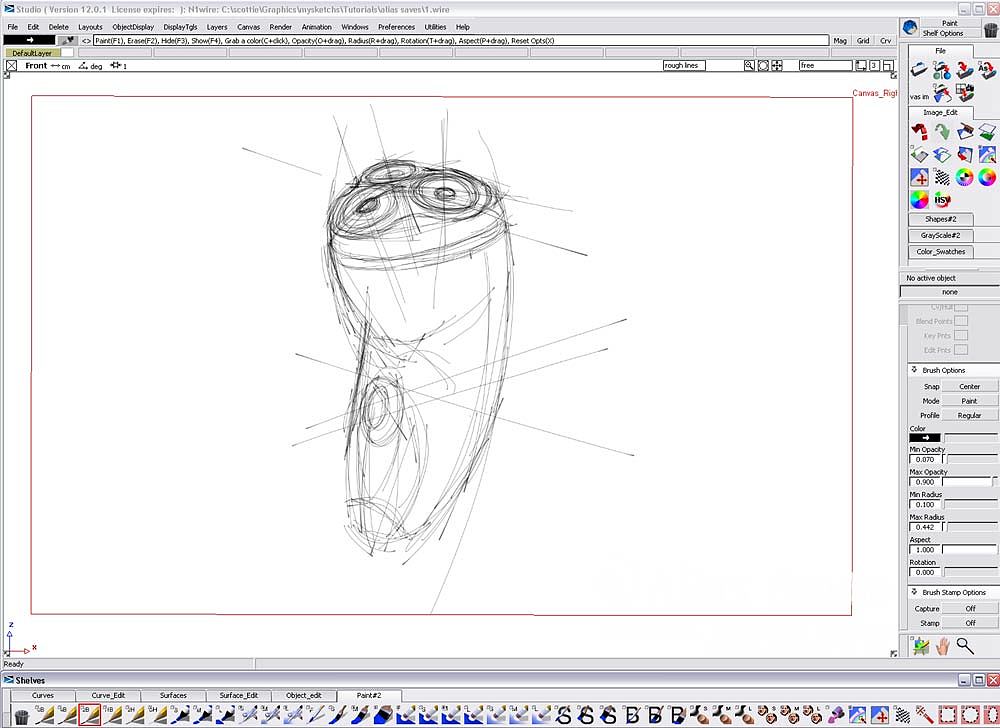 Hand drawn tutorial，Alias，Electric razor，Drawing process，