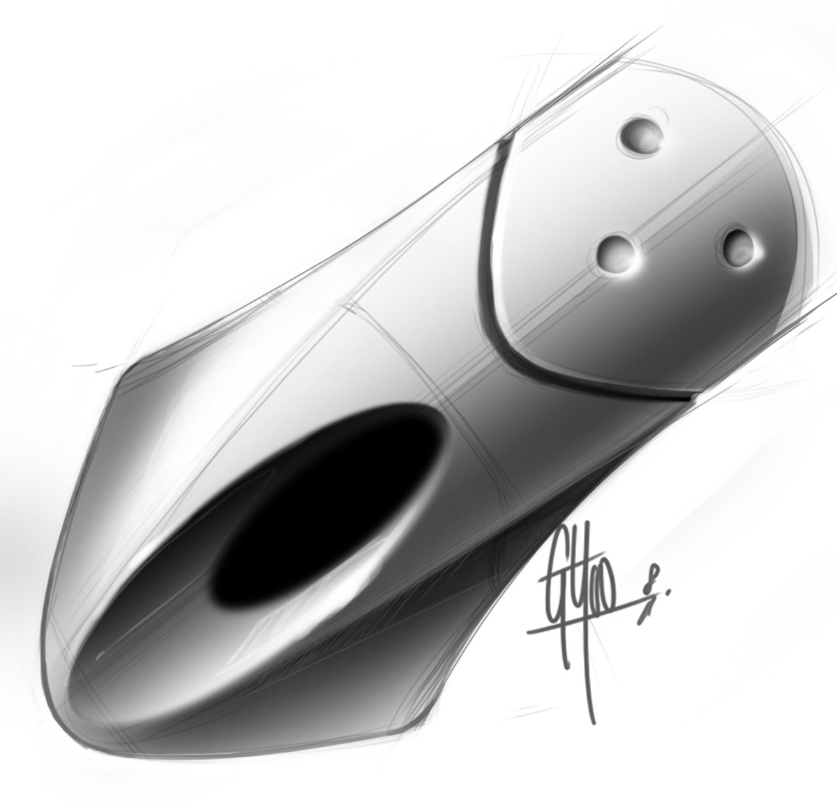 Light and shadow training，Hand drawing of product form，Black and white gray，Designer George Yoo，