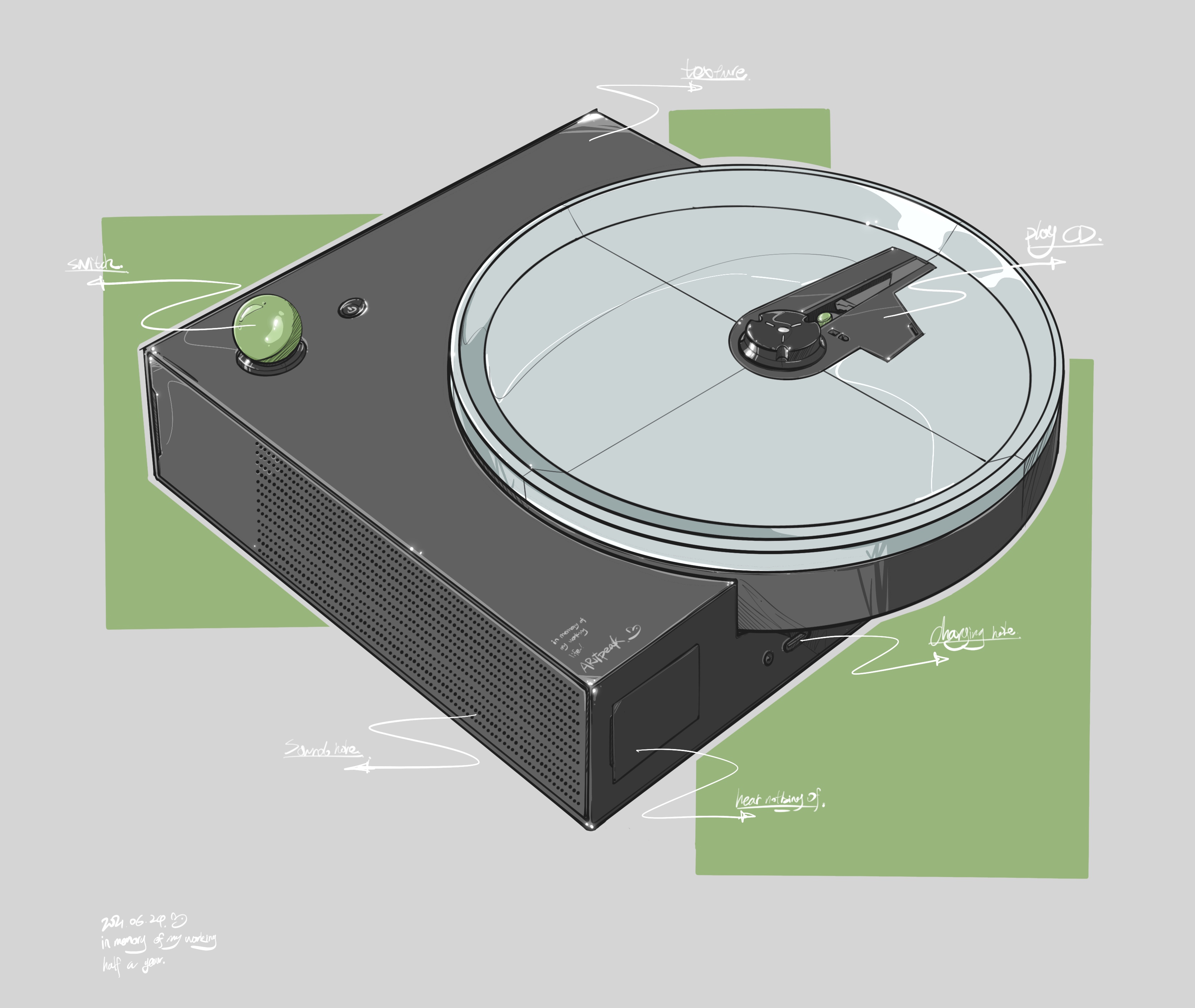 Hand drawn，Ubee ，Render，modeling，Post processing，