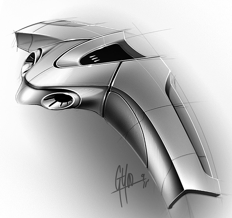 Light and shadow training，Hand drawing of product form，Black and white gray，Designer George Yoo，