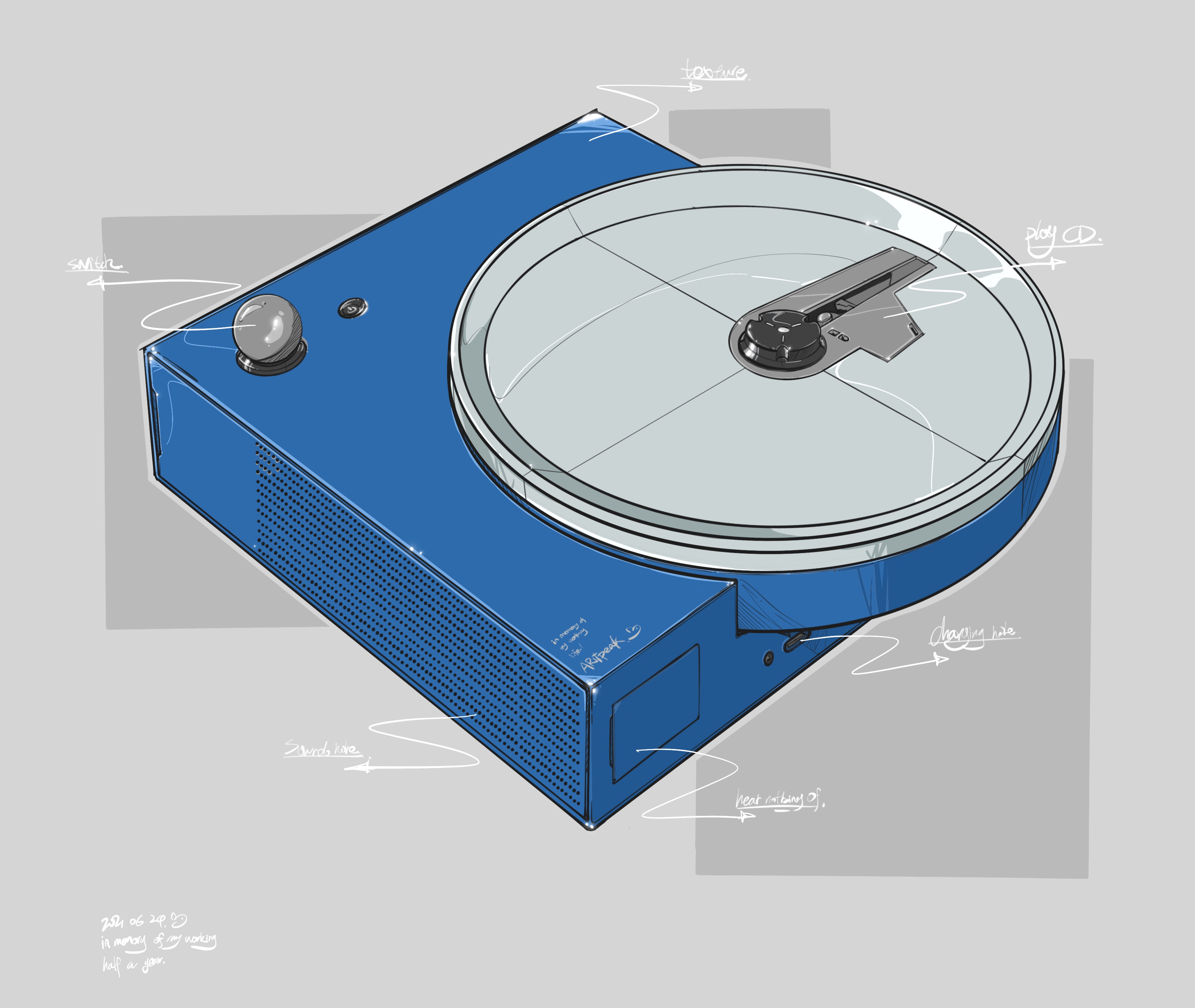 Hand drawn，Ubee ，Render，modeling，Post processing，