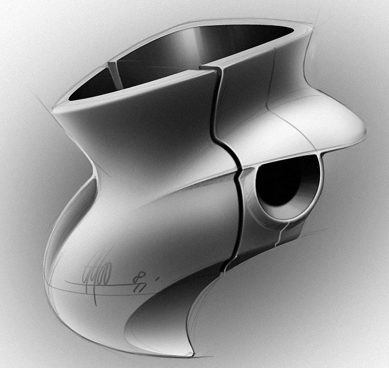 Light and shadow training，Hand drawing of product form，Black and white gray，Designer George Yoo，