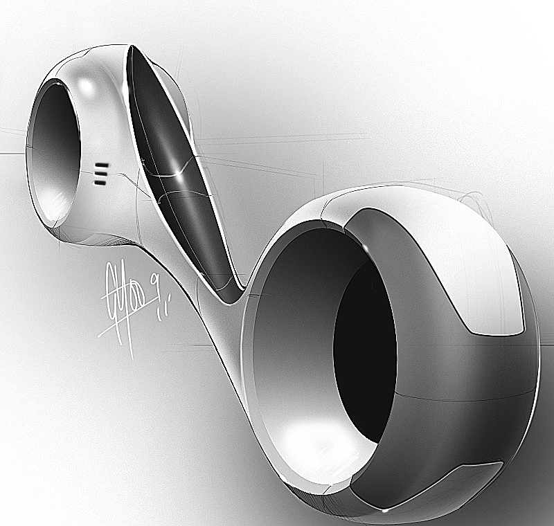 Light and shadow training，Hand drawing of product form，Black and white gray，Designer George Yoo，