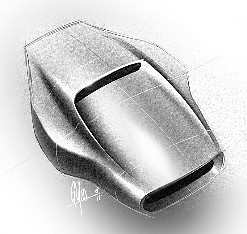 Light and shadow training，Hand drawing of product form，Black and white gray，Designer George Yoo，