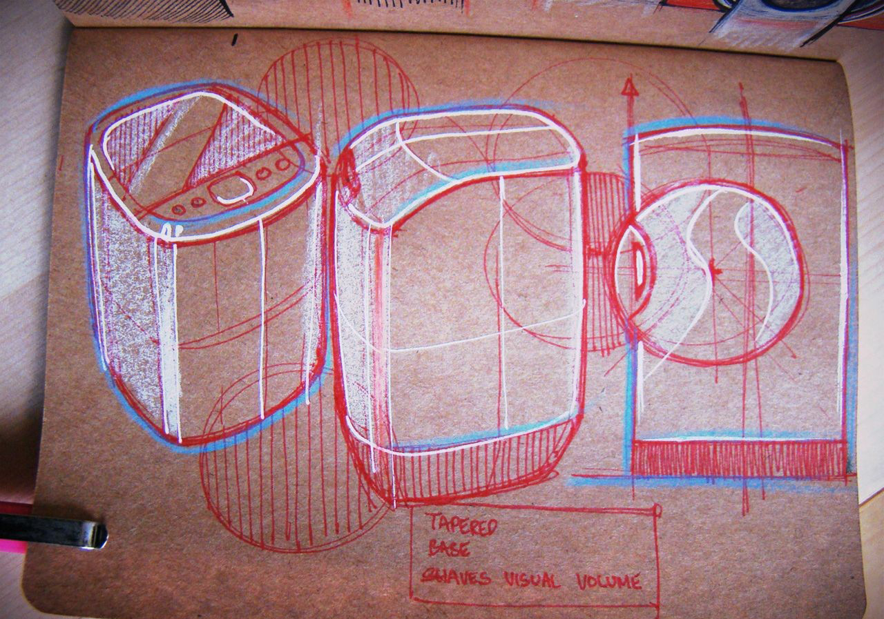 Hand drawn products，design sketch，Toner，marker pen，