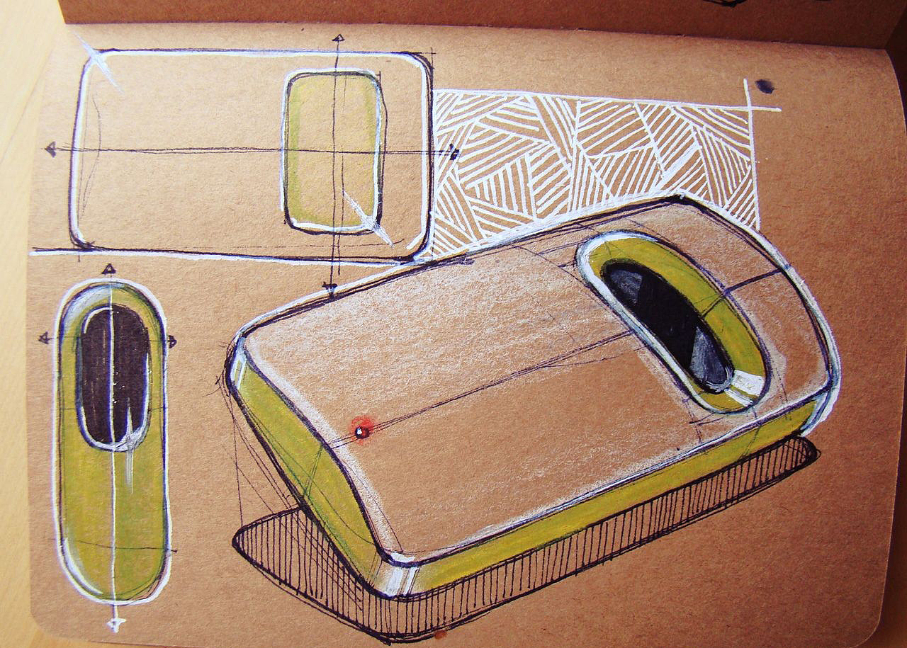 Hand drawn products，design sketch，Toner，marker pen，