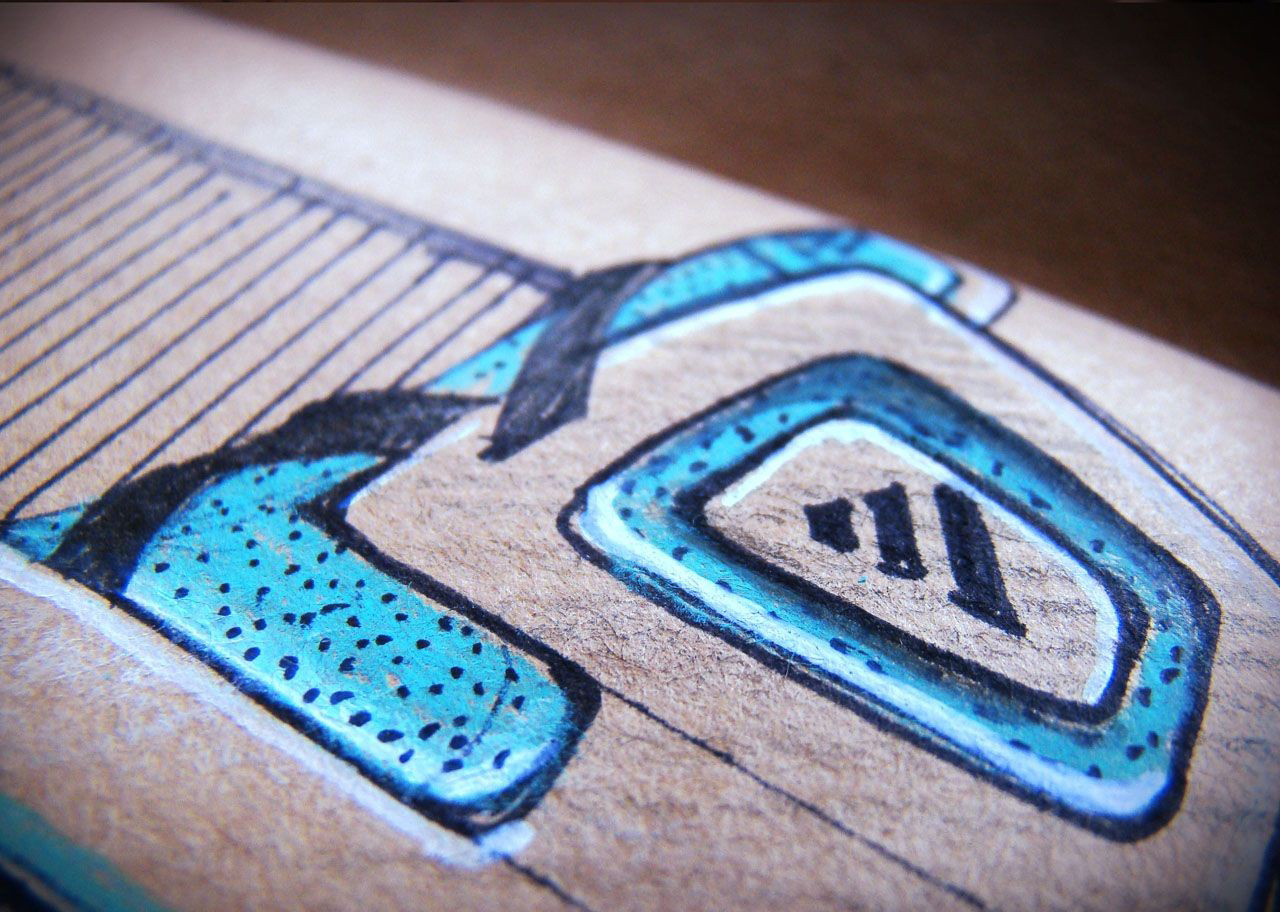 Hand drawn products，design sketch，Toner，marker pen，