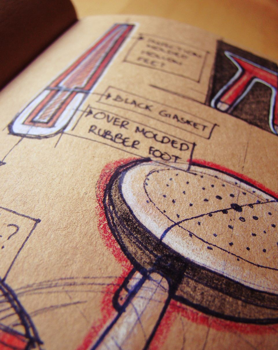 Hand drawn products，design sketch，Toner，marker pen，