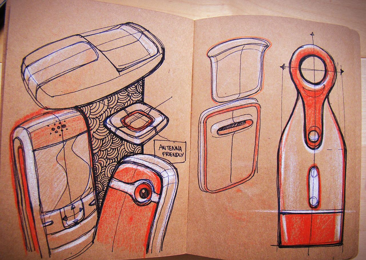 Hand drawn products，design sketch，Toner，marker pen，