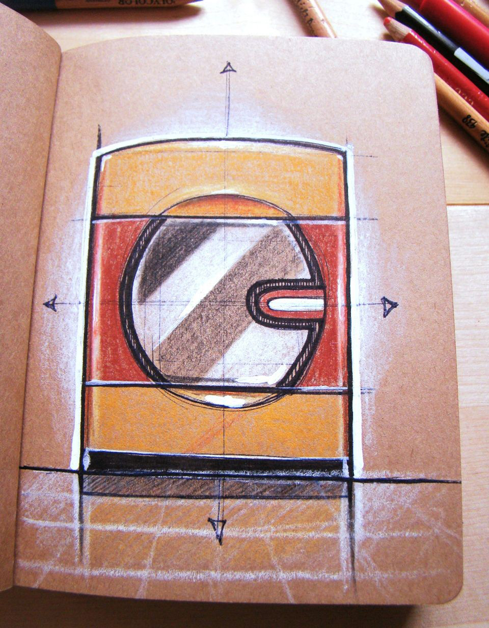 Hand drawn products，design sketch，Toner，marker pen，