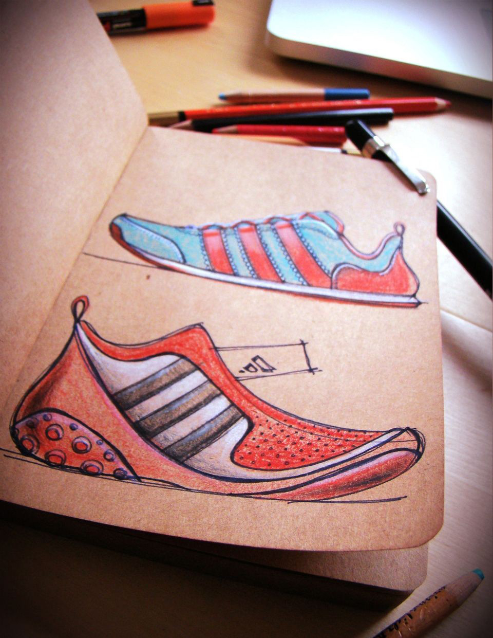 Hand drawn products，design sketch，Toner，marker pen，