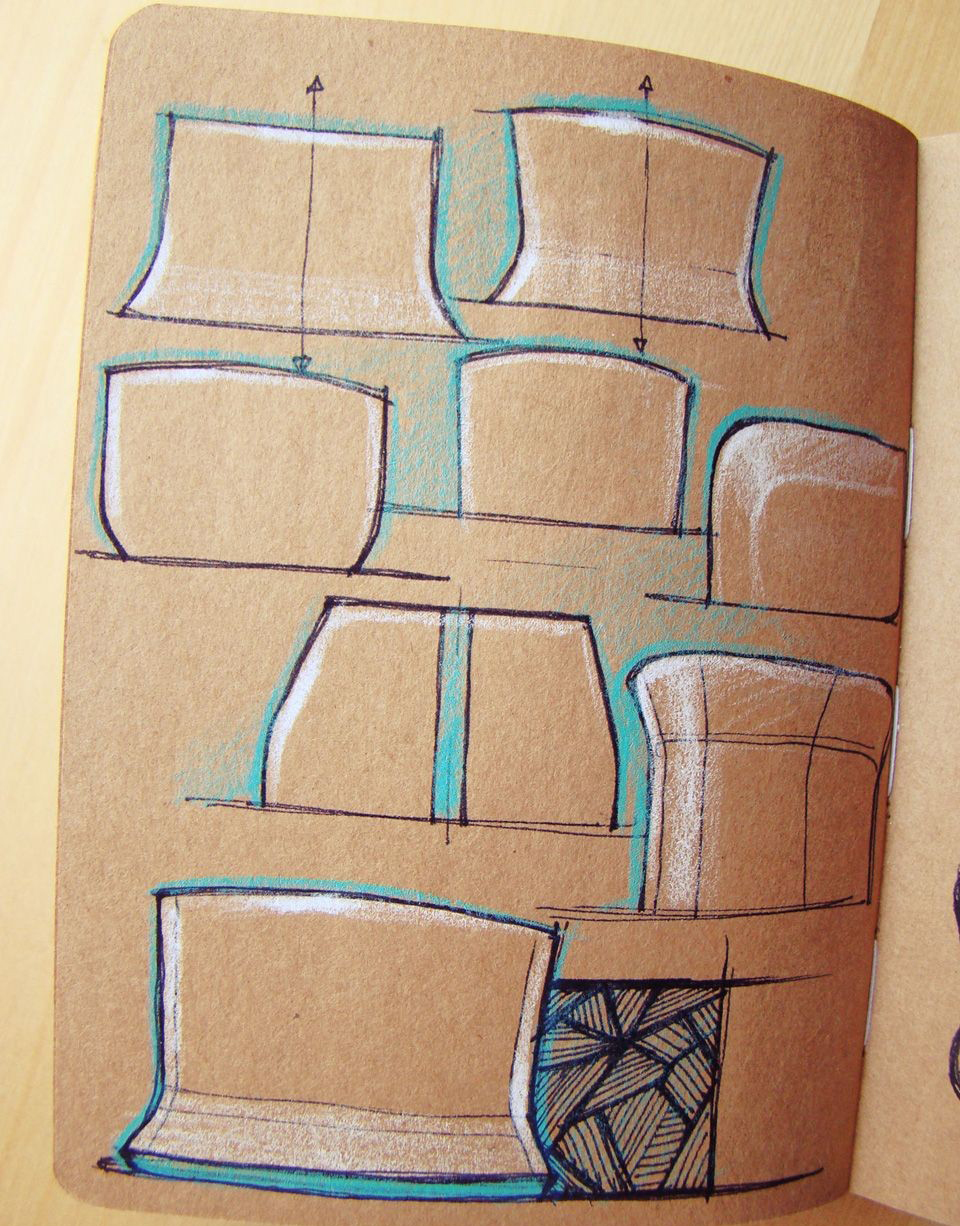 Hand drawn products，design sketch，Toner，marker pen，