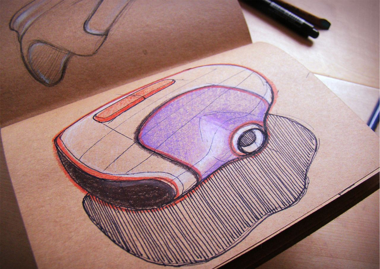 Hand drawn products，design sketch，Toner，marker pen，