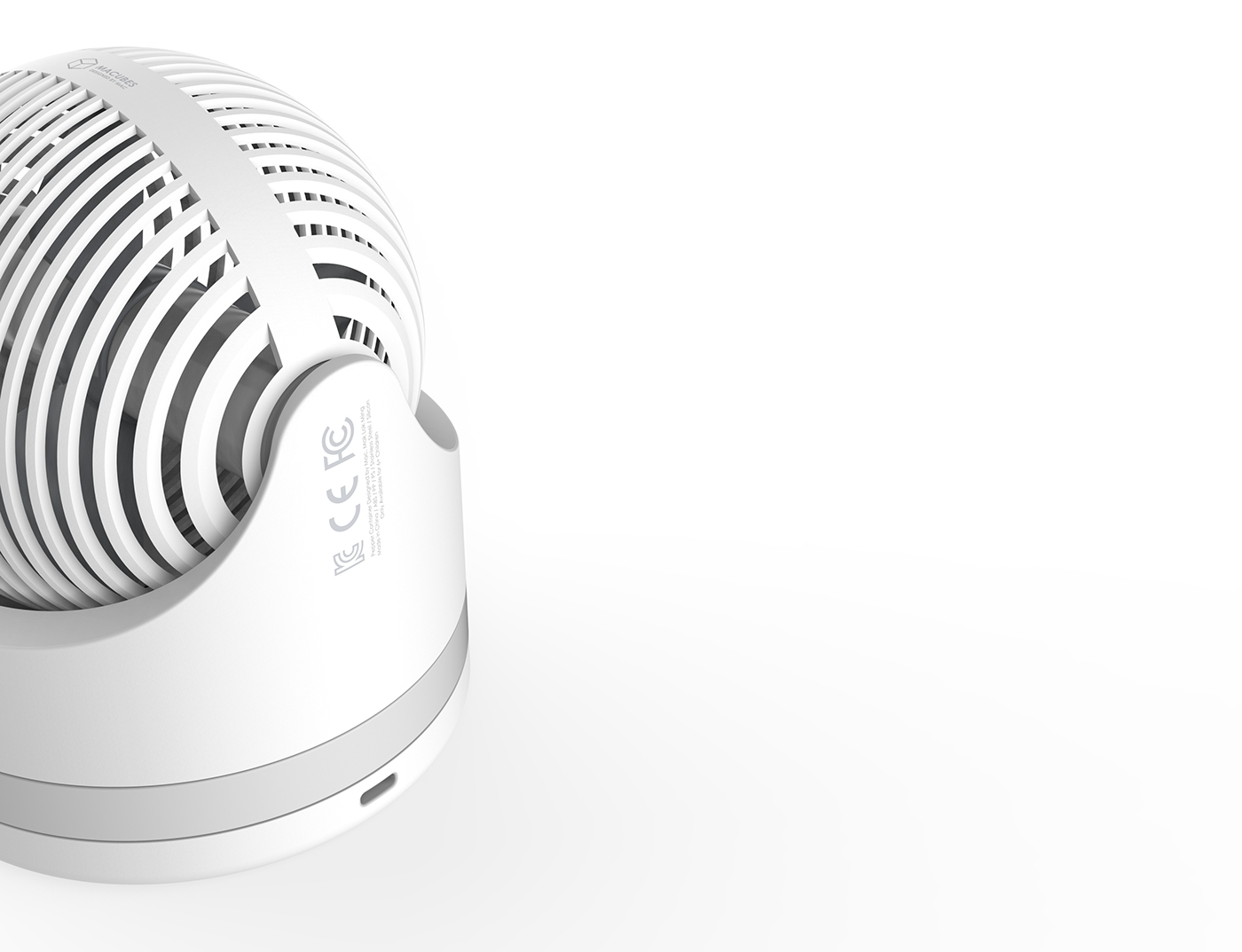 Electric fan，Macubes，white，