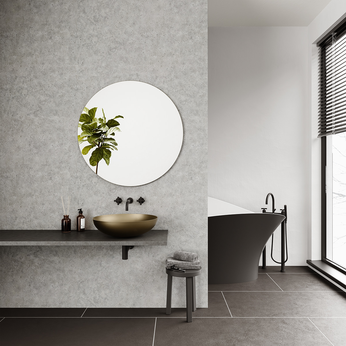 Wash basin，Shower Room，Render，modern，