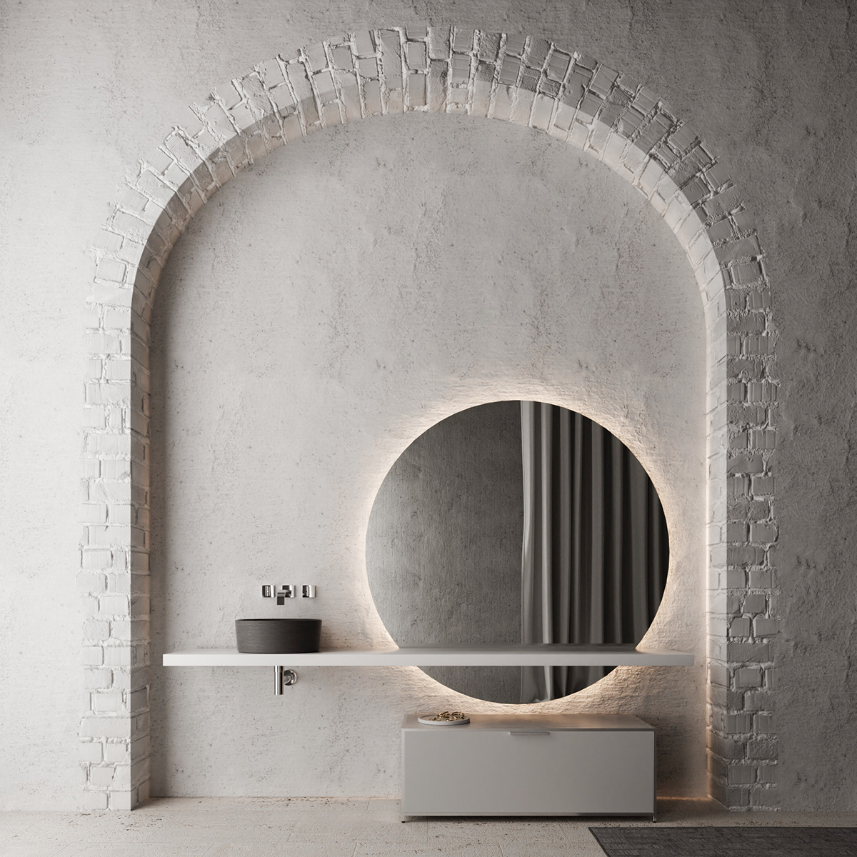 Wash basin，Shower Room，Render，modern，