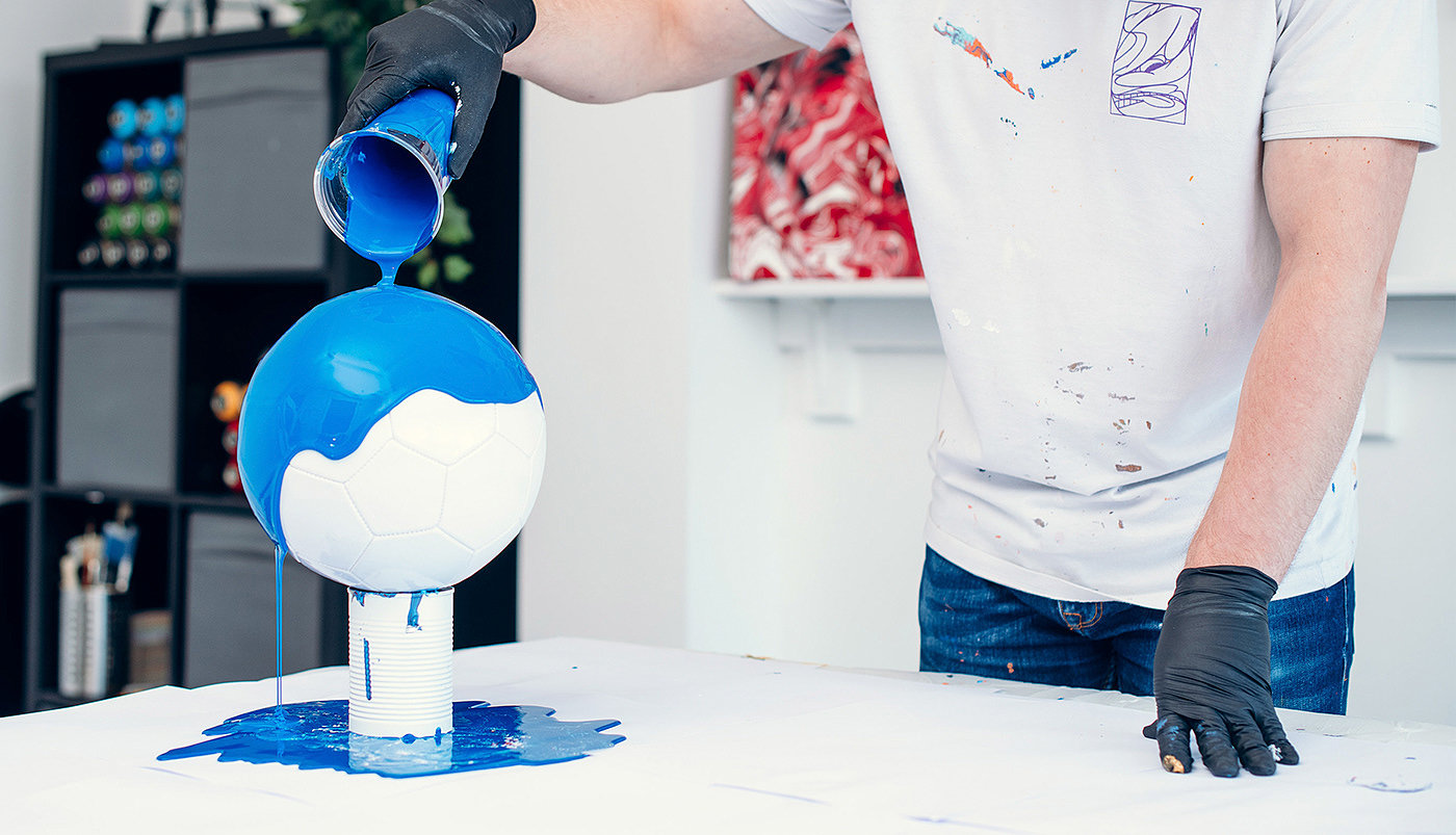 Art，Football，colour，pouring，