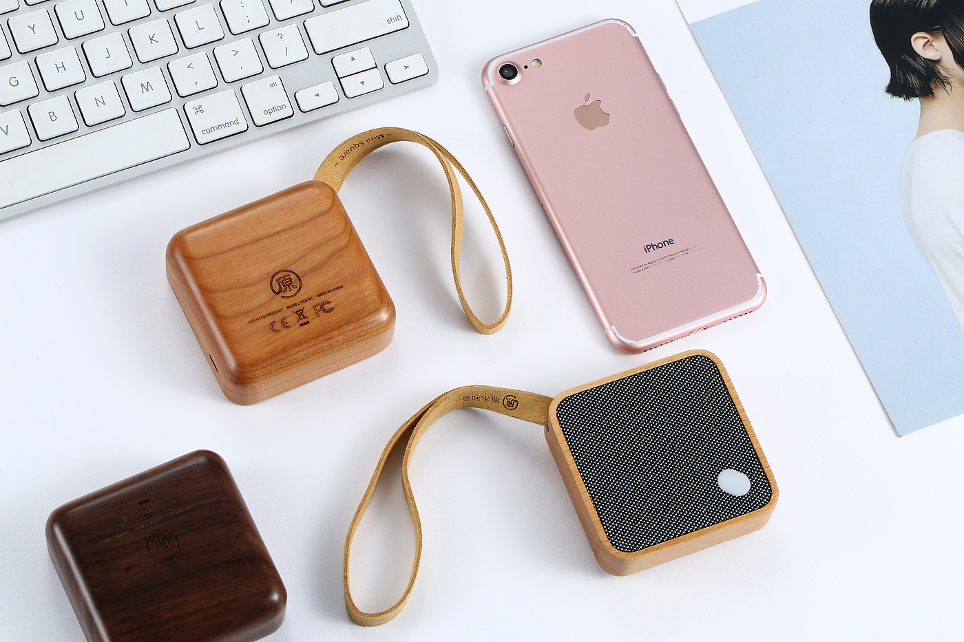 Log harmony，Yeezen，Yizhen Technology，Bluetooth Speaker ，Young fashion，outdoors，Natural wood，Portable，Fabric texture，Xiaofang，