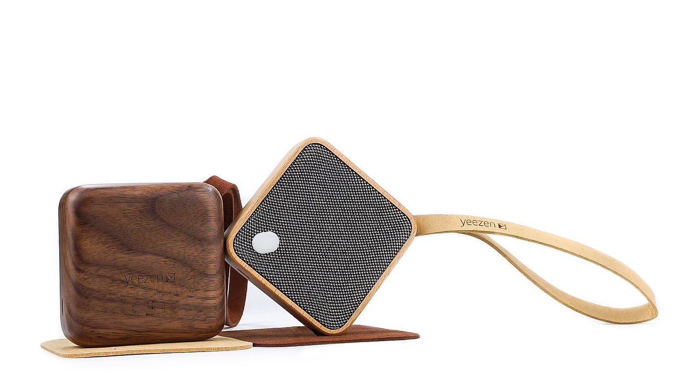 Log harmony，Yeezen，Yizhen Technology，Bluetooth Speaker ，Young fashion，outdoors，Natural wood，Portable，Fabric texture，Xiaofang，