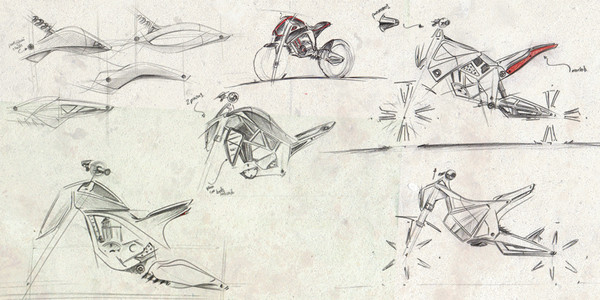 motorcycle，Design，Model，Hand drawn，