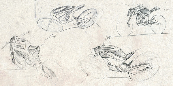 motorcycle，Design，Model，Hand drawn，