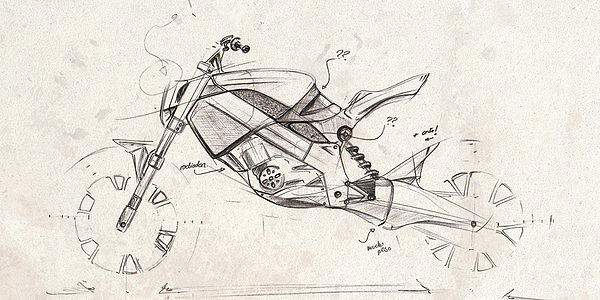 motorcycle，Design，Model，Hand drawn，