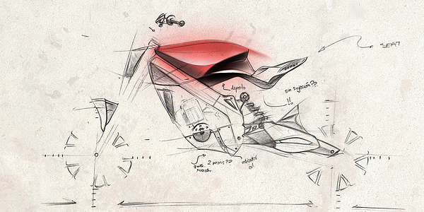 motorcycle，Design，Model，Hand drawn，