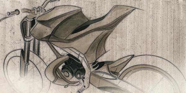 motorcycle，Design，Model，Hand drawn，