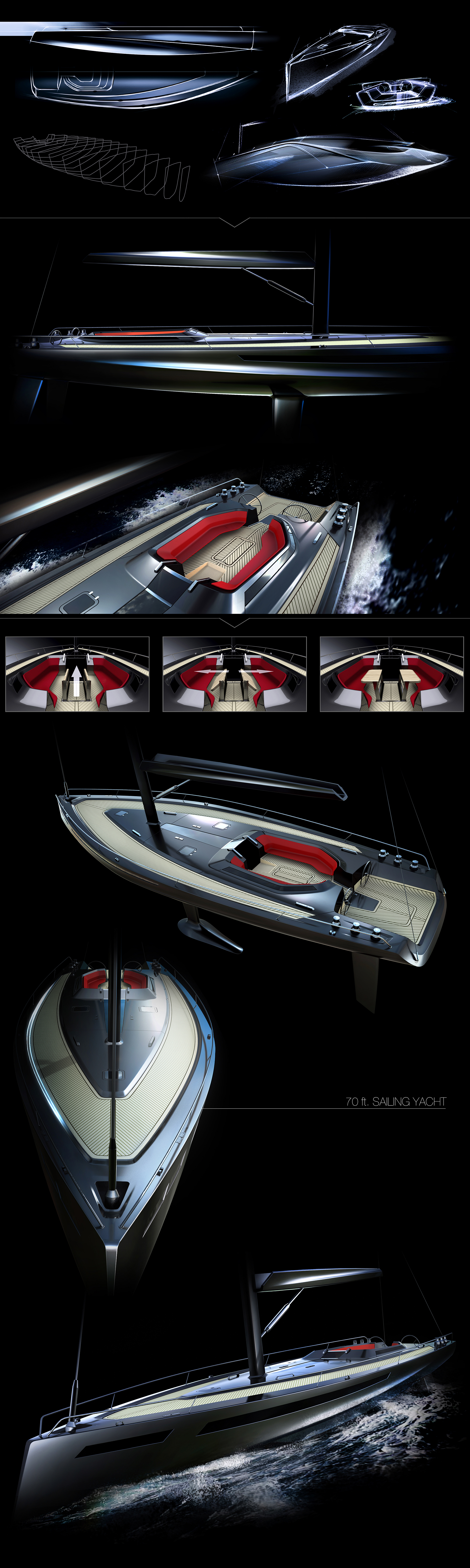 ship，yacht，Sailboat，conceptual design，