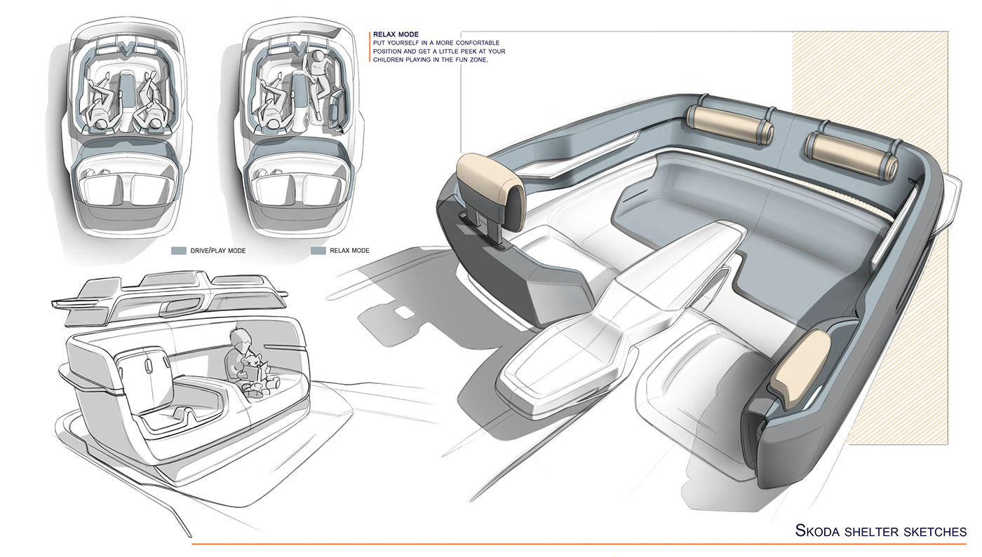 automobile，Hand drawn，inside，