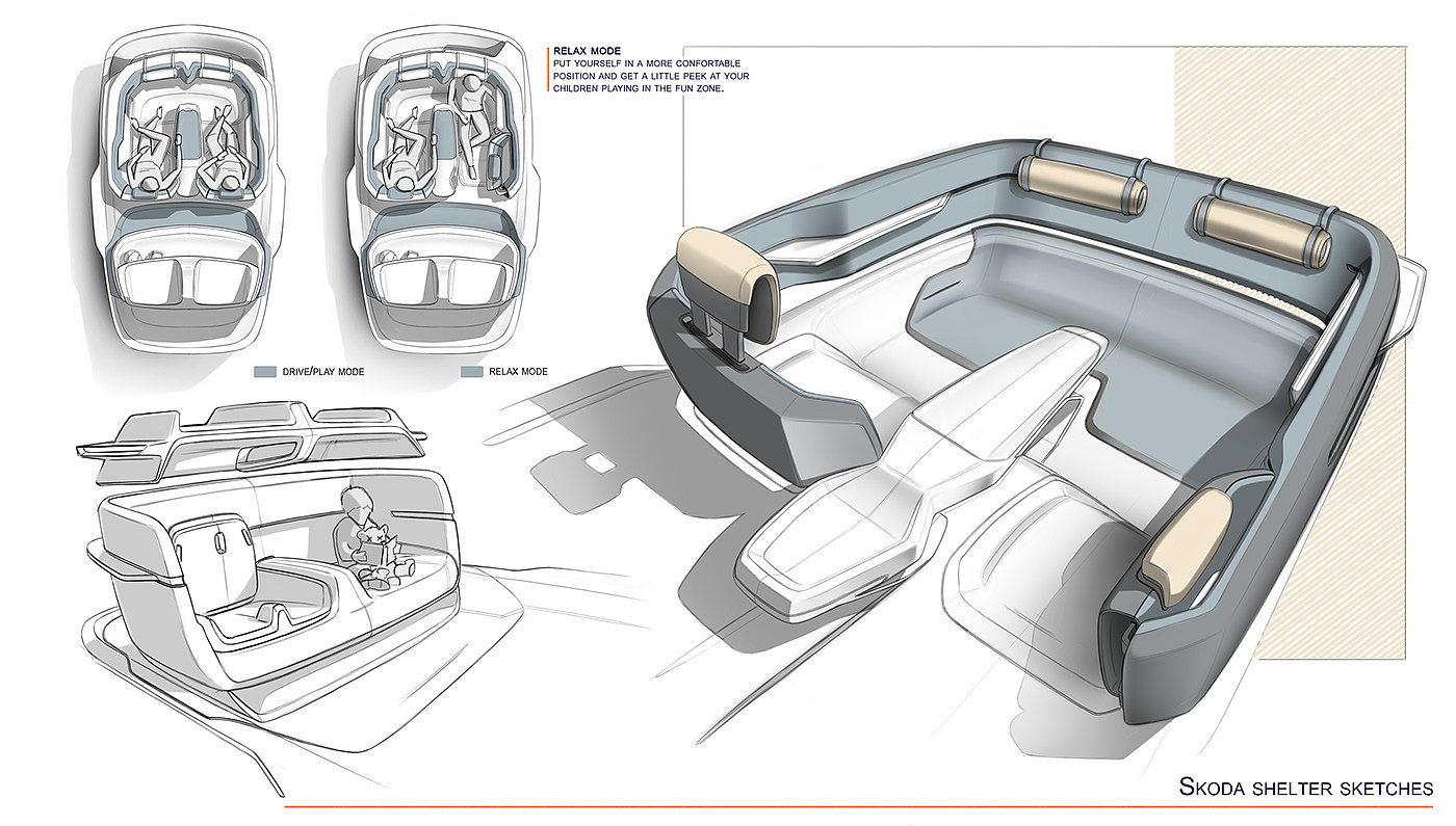 automobile，Hand drawn，inside，