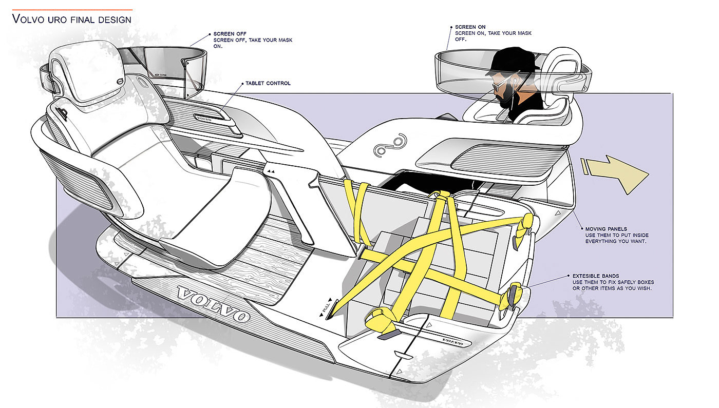 automobile，Hand drawn，inside，