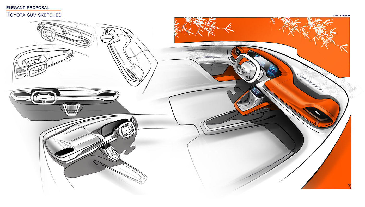 automobile，Hand drawn，inside，