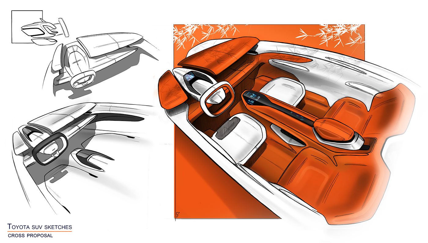 automobile，Hand drawn，inside，