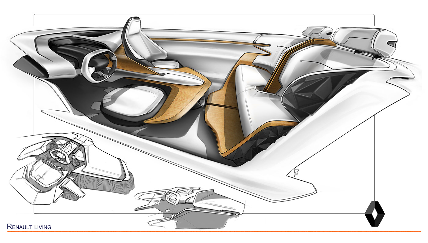 automobile，Hand drawn，inside，