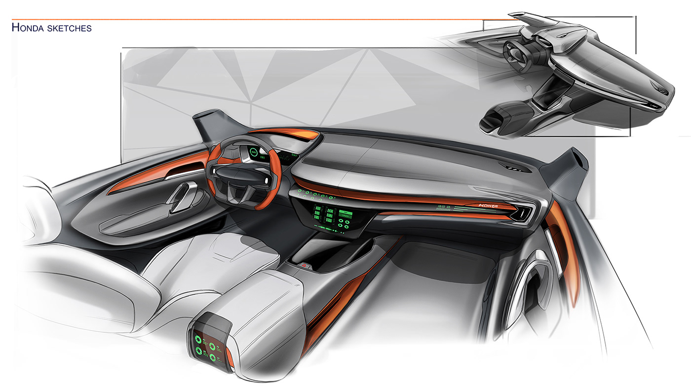 automobile，Hand drawn，inside，