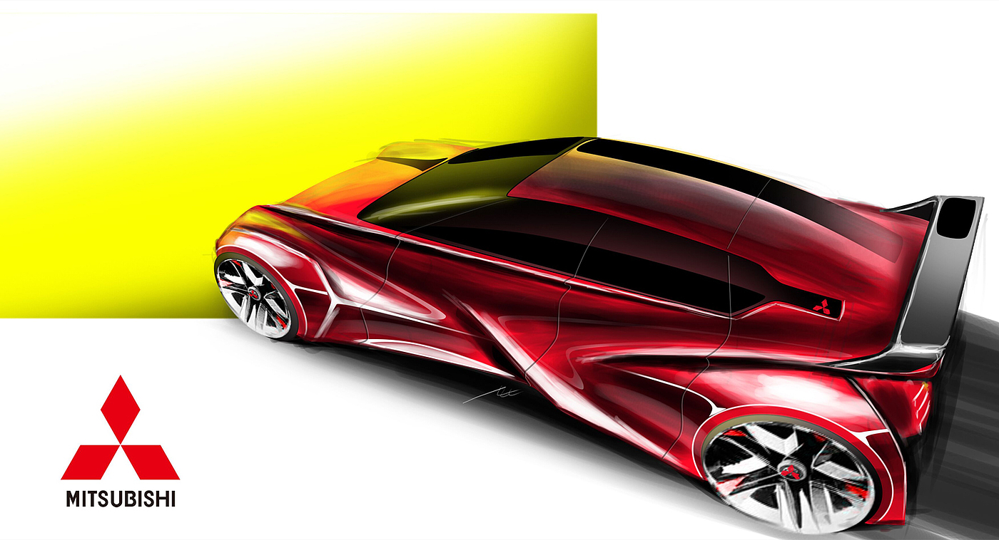 Mitsubishi，audi，Hand drawn car，pretty，