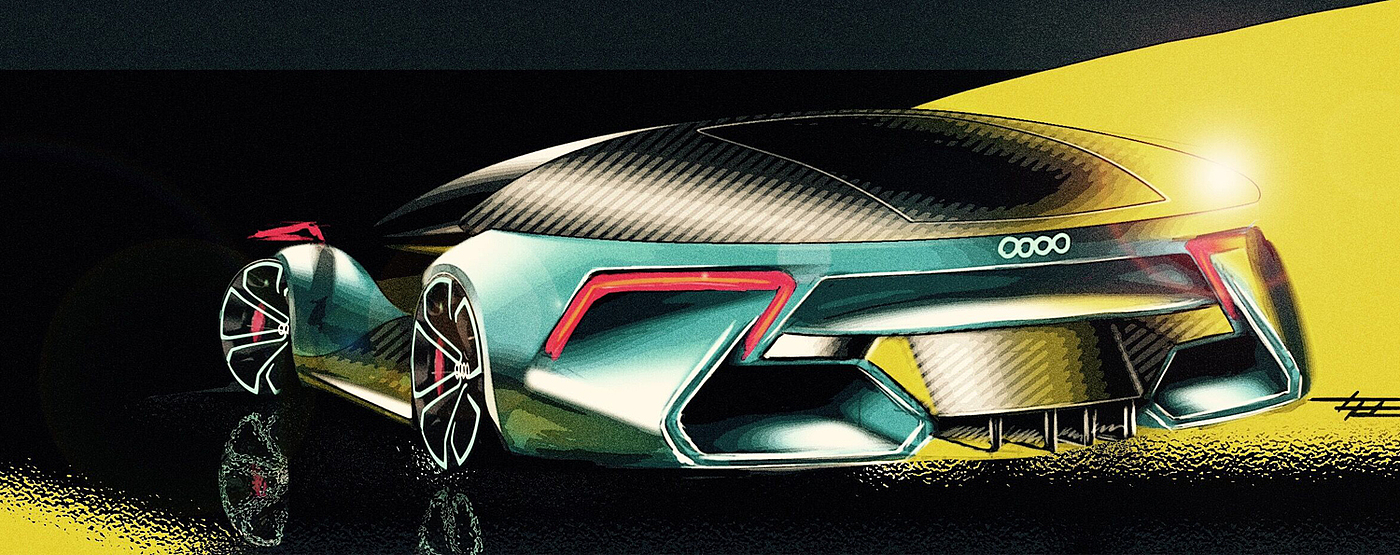 Mitsubishi，audi，Hand drawn car，pretty，