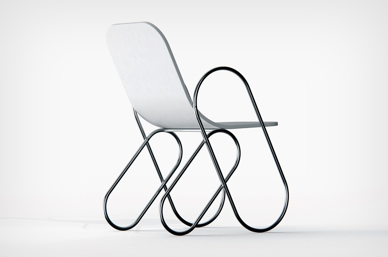 椅子，独特，金属，极简主义，
