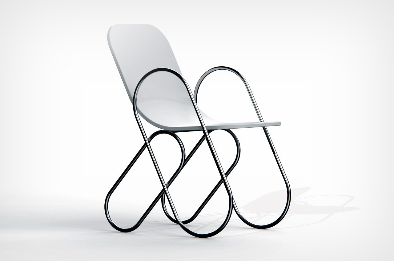 椅子，独特，金属，极简主义，