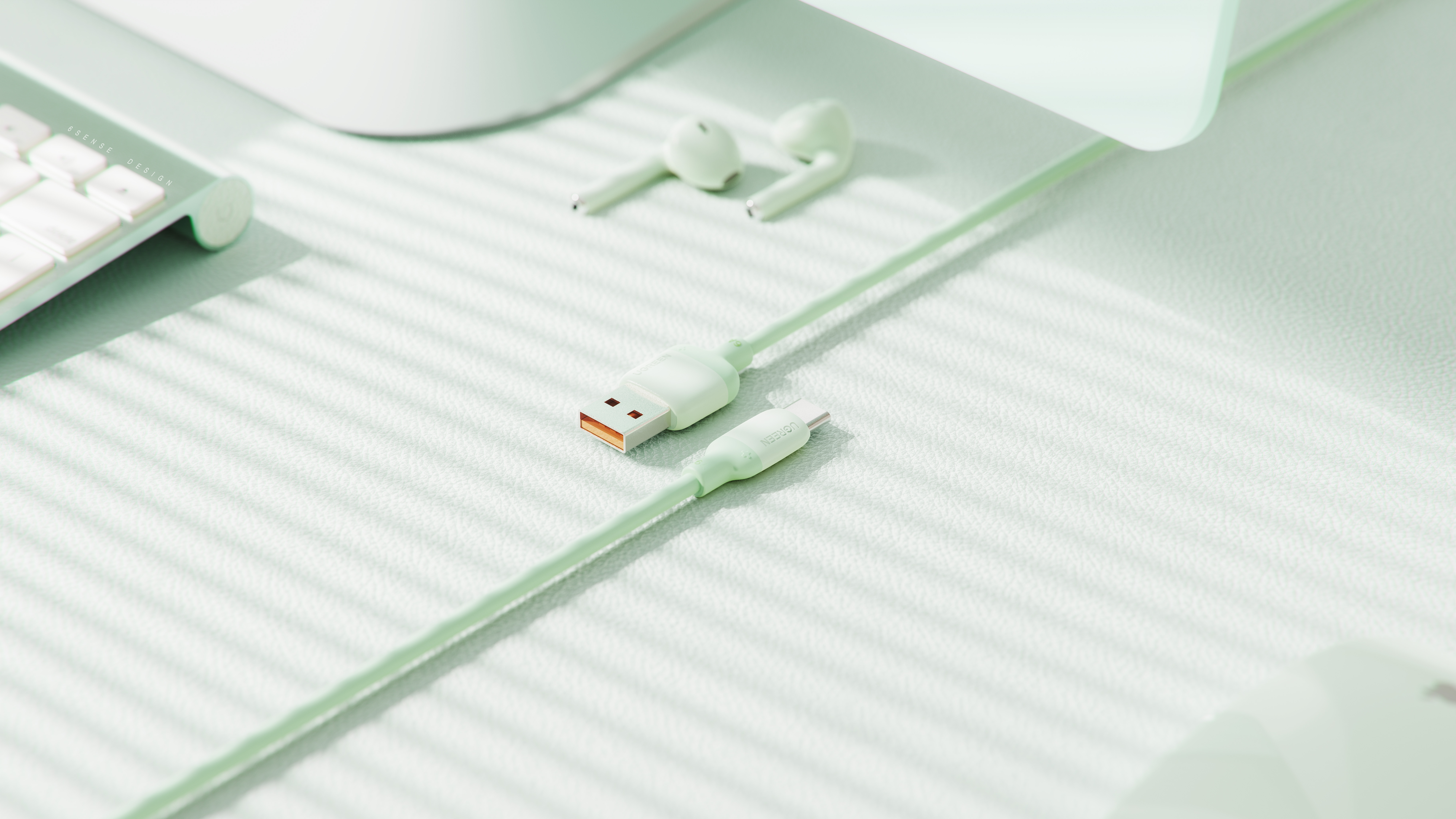 Green couplet，data line，lovely，