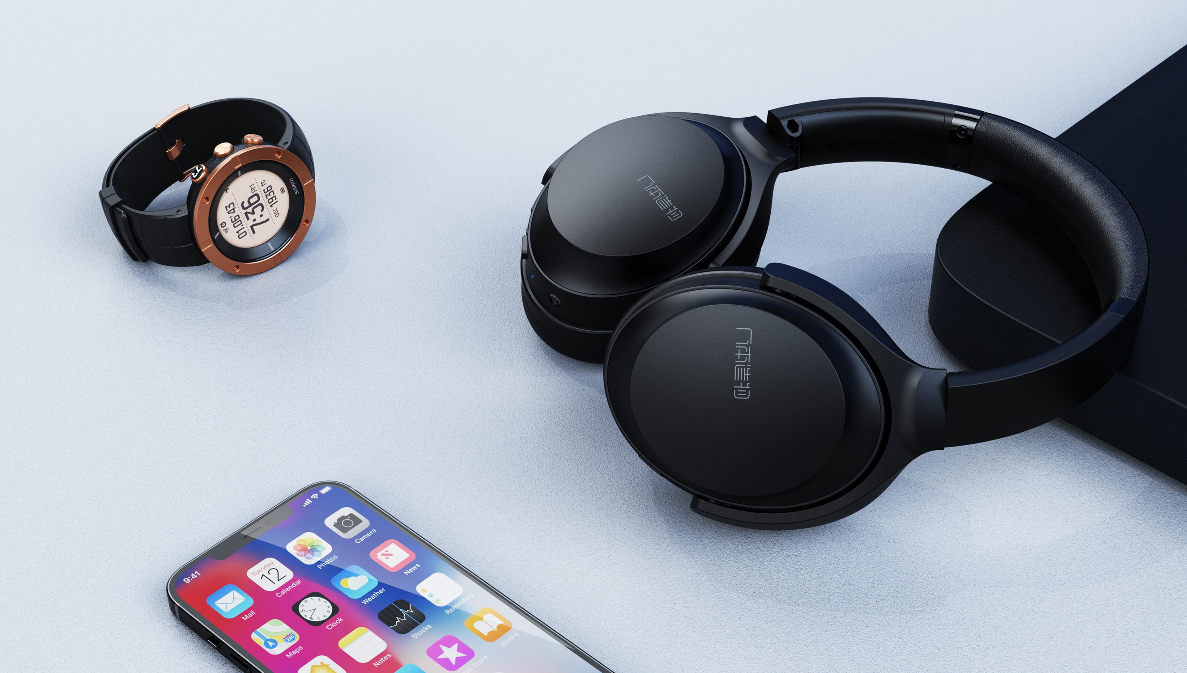 ANC Bluetooth headset，Active noise reduction headset，Wireless Headphones，Human creation earphone design，Bluetooth headset ID design，