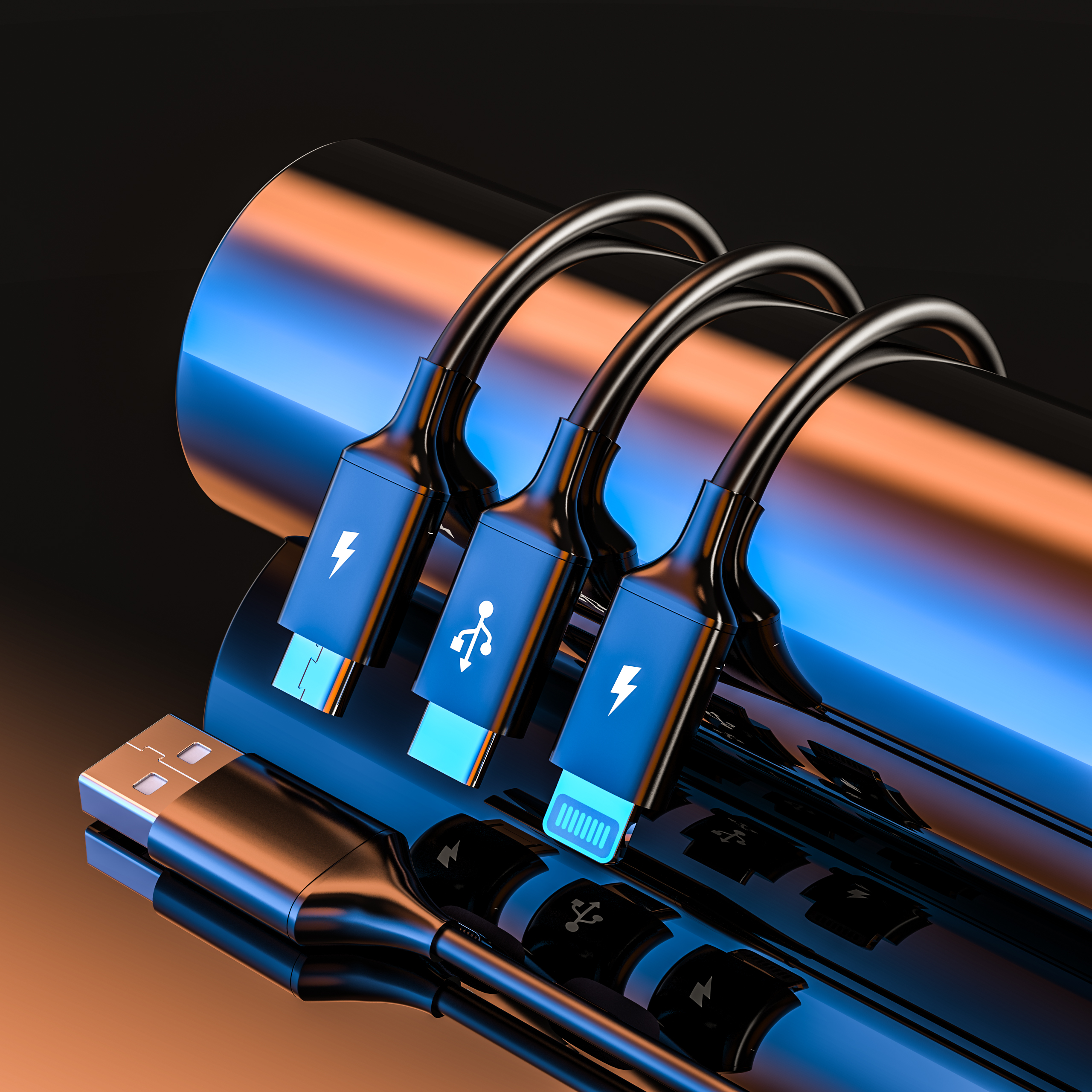 Product rendering，mp3，data line，