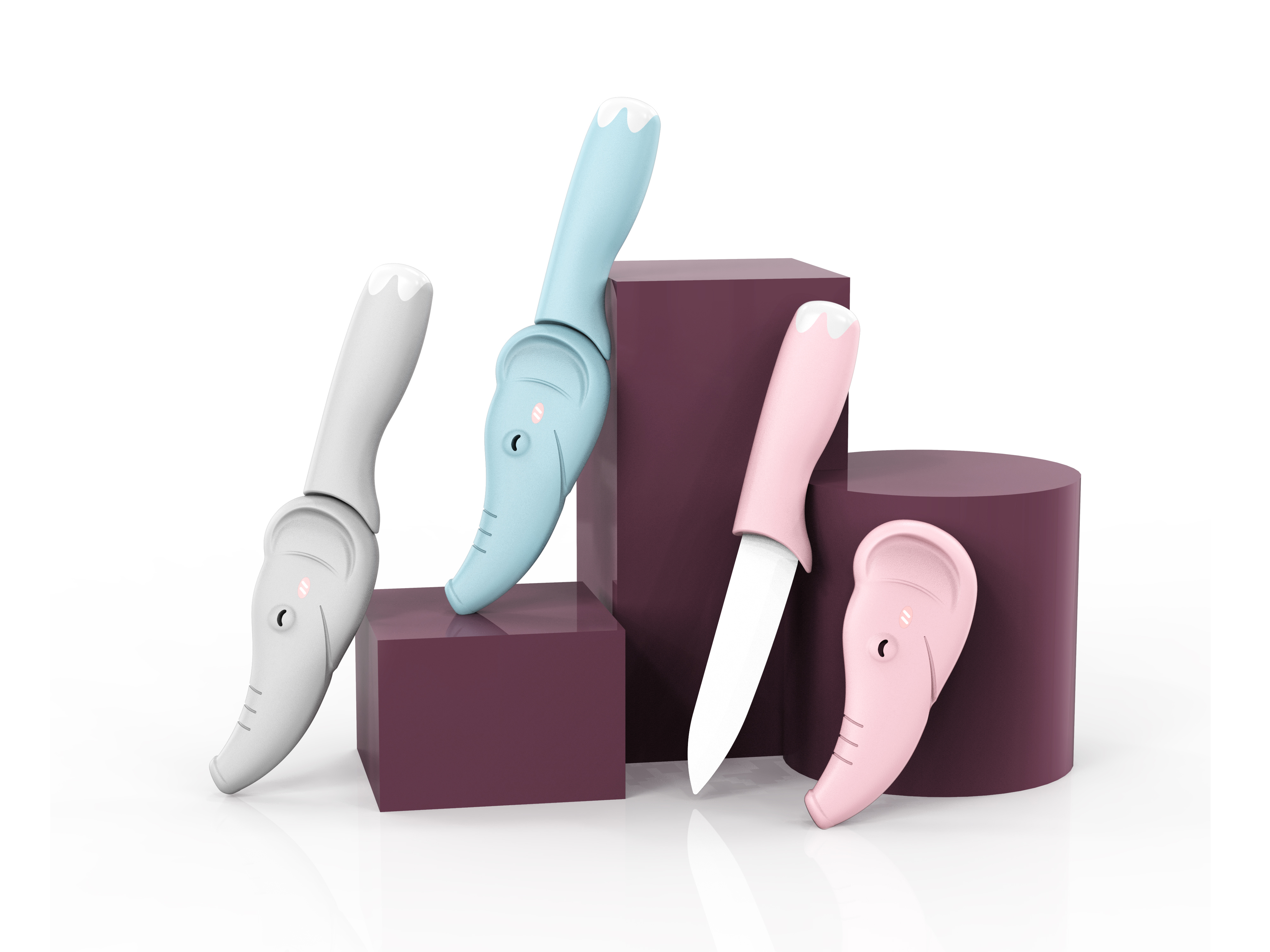 Elephant ceramic fruit knife，