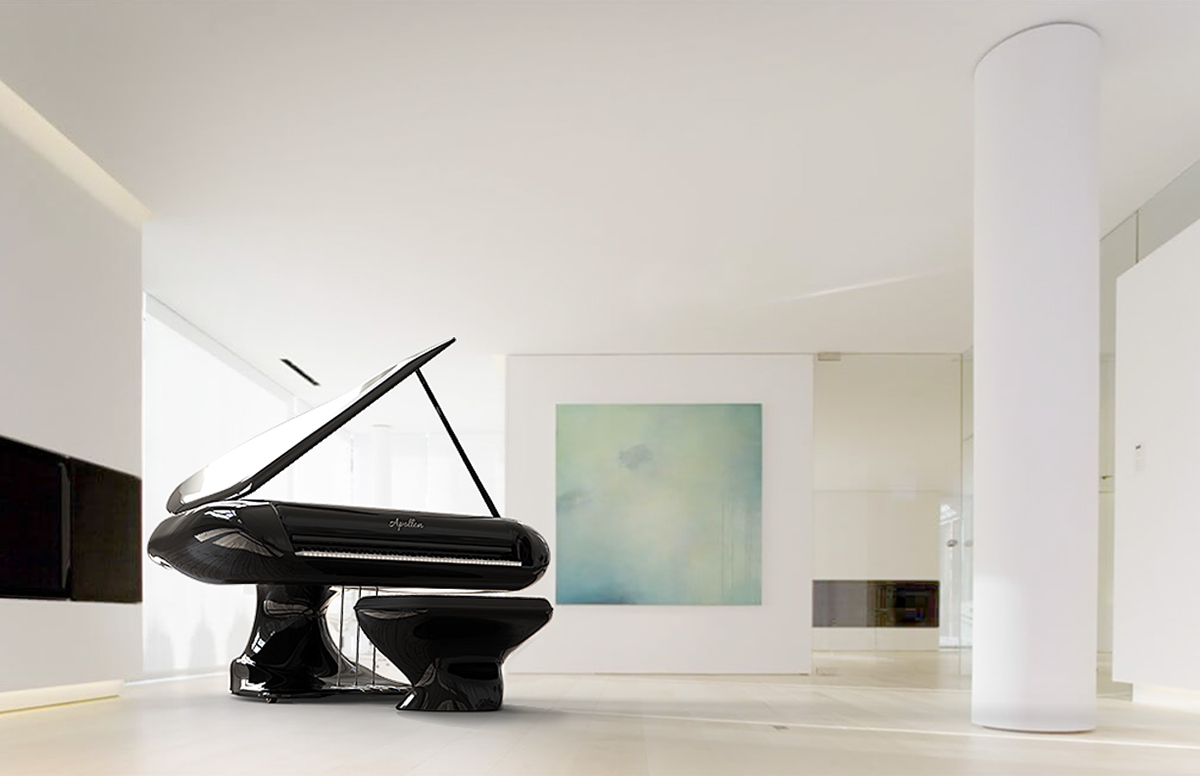 作者用现有大钢琴和立式钢琴设计大钢琴,它尤其适合大尺寸的歌剧舞台.