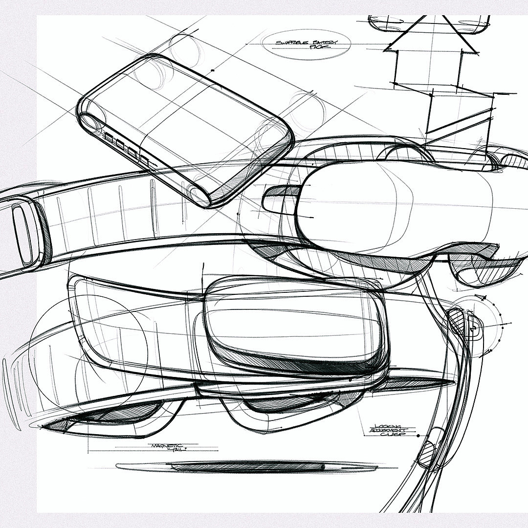 industrial design，Hand drawn，sketch，illustration，