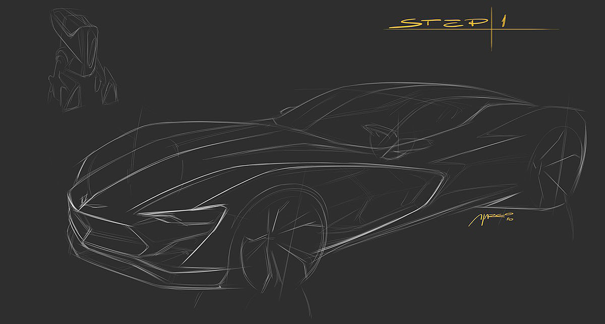 Automotive Designer，photoshop，Hand drawn，Automobile renderings，
