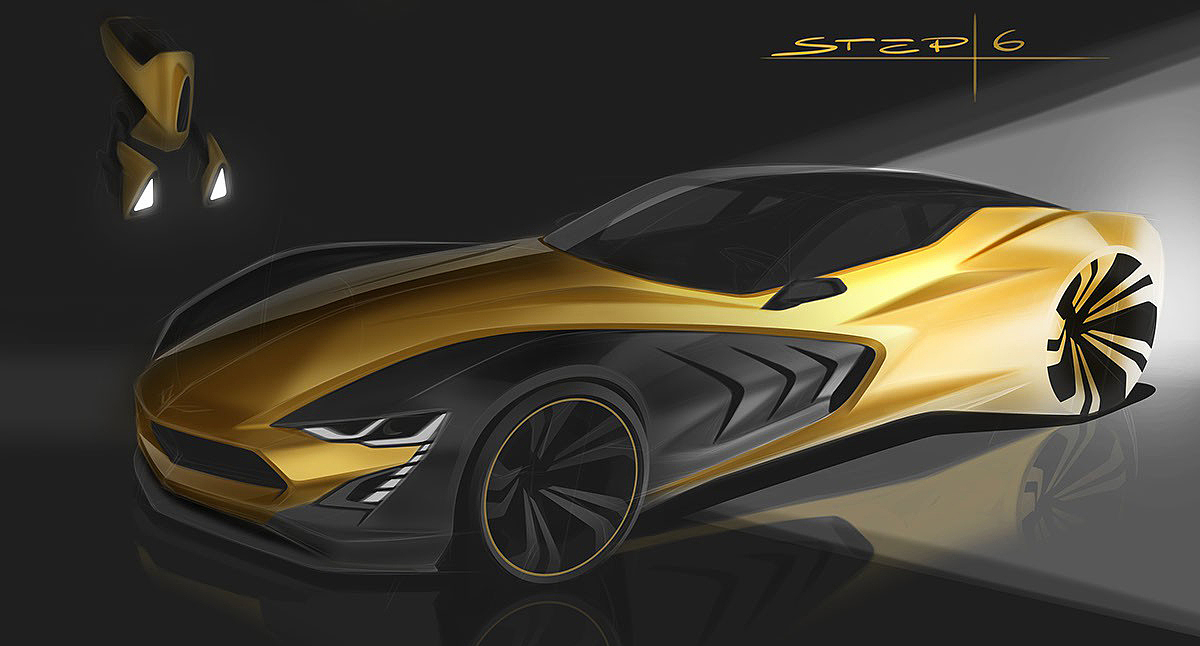 Automotive Designer，photoshop，Hand drawn，Automobile renderings，