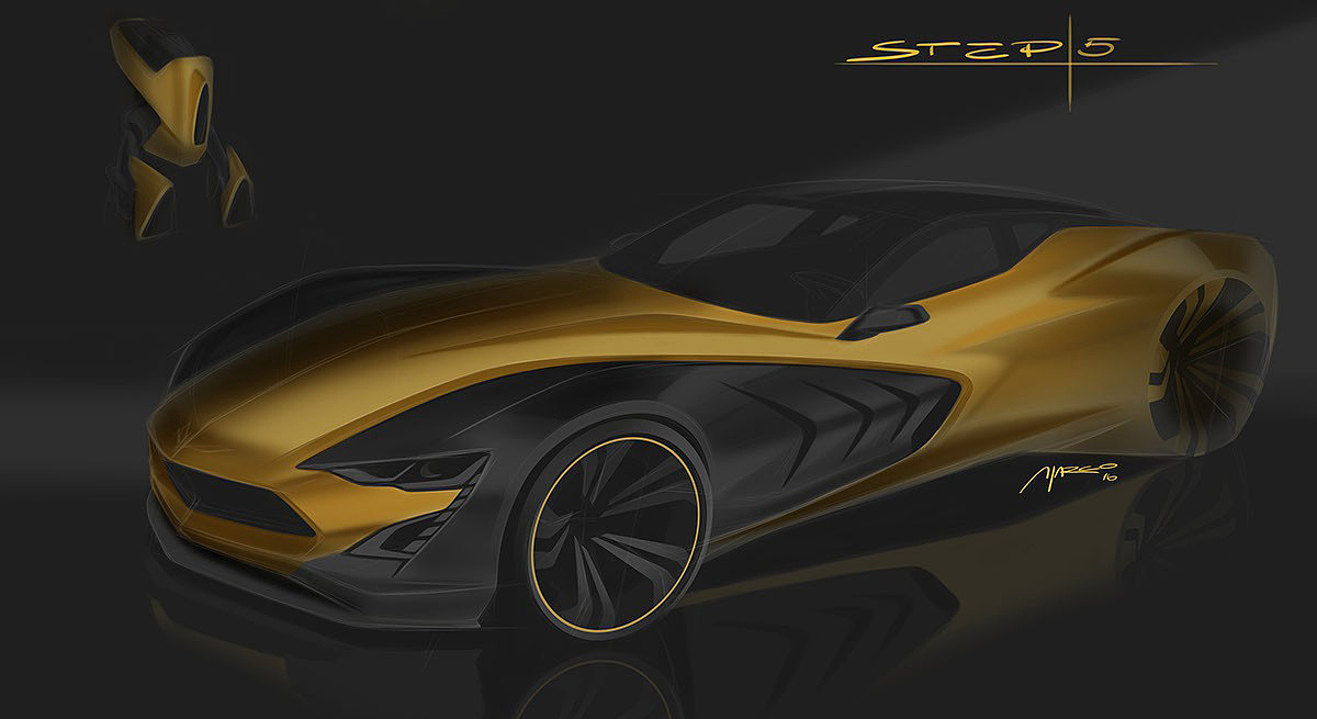 Automotive Designer，photoshop，Hand drawn，Automobile renderings，